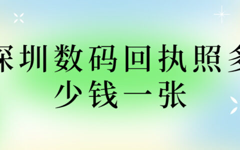 深圳数码回执照多少钱一张