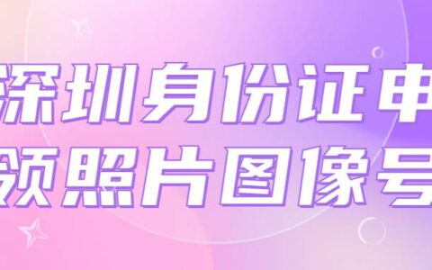深圳身份证申领照片图像号