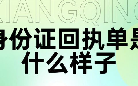 身份证回执单是什么样子