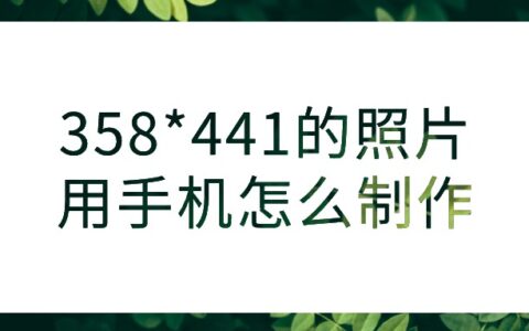 358*441的照片用手机怎么制作？