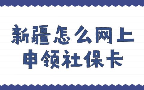 新疆怎么网上申领社保卡？
