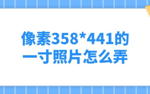 像素358*441的一寸照片怎么弄？