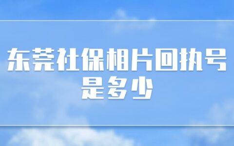东莞社保相片回执号是多少？